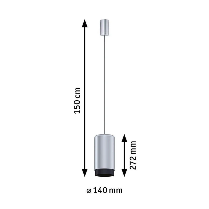U-Rail Pendelleuchte Corus Chrom-Matt Metall