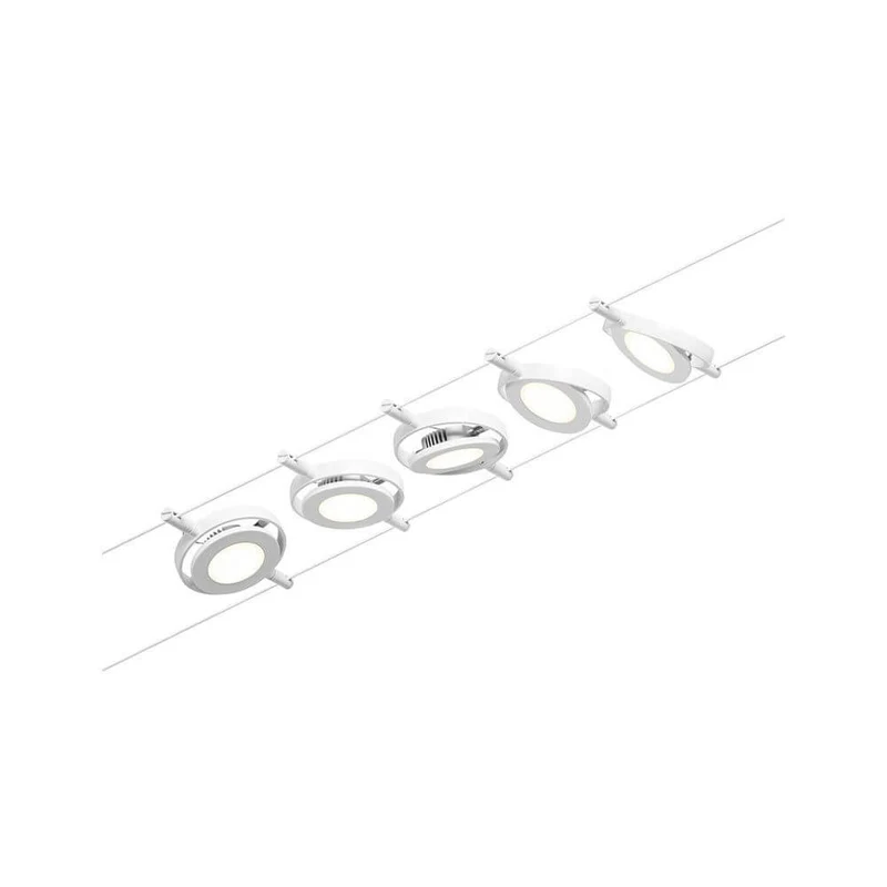 CorDuo LED Seilsystem Round Mac Basis-Set Weiß, Chrom