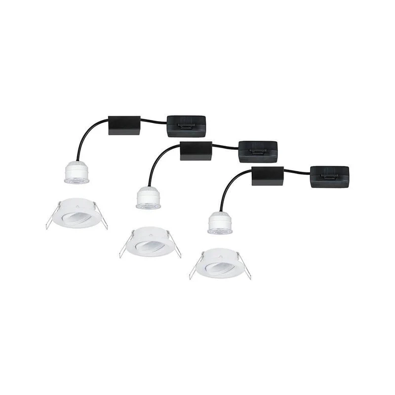 LED Einbauleuchte Nova Mini Basis-Set schwenkbar Rund 66mm Weiß
