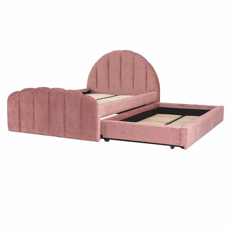 Casa Padrino Luxus Doppelbett Rosa 120 x 200 cm - Schlafzimmer Möbel
