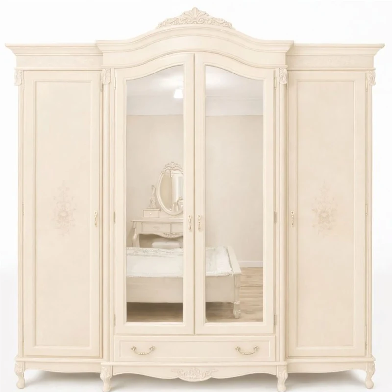 Casa Padrino Luxus Barock Schlafzimmer Schrank Creme 248,5 cm - Barock Schlafzimmer Möbel