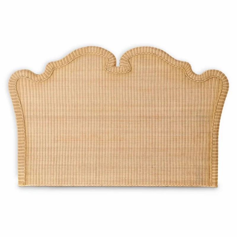 Casa Padrino Luxus Rattan Bett-Kopfteil Naturfarben 228 cm - Luxus Schlafzimmer Möbel