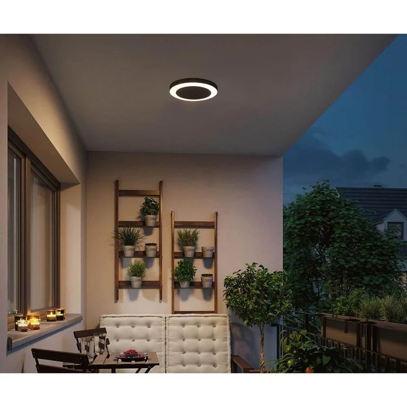 Circula LED Außen Deckenleuchte mit Sensor Schwarz