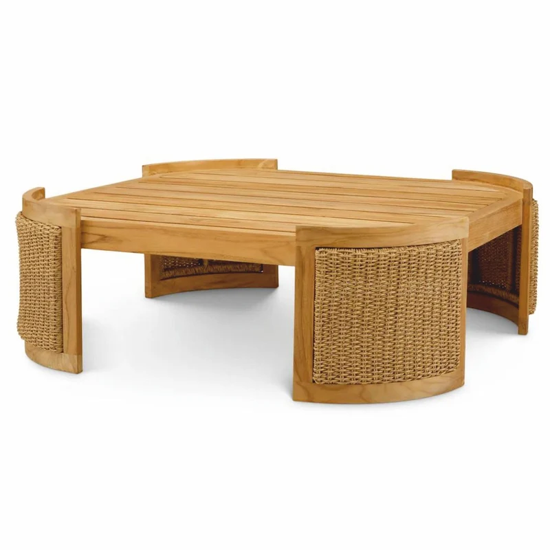 Casa Padrino Luxus Gartentisch Naturfarben 100 cm - Outdoor Garten Couchtisch