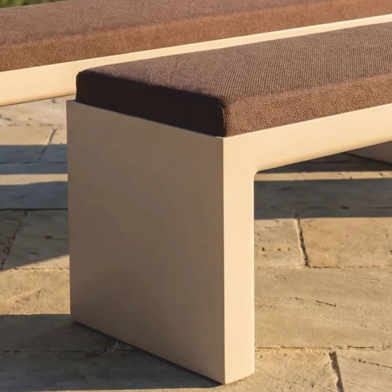 Casa Padrino Luxus Gartenbank Braun / Matt Beige 180 cm - Outdoor Garten Sitzbank