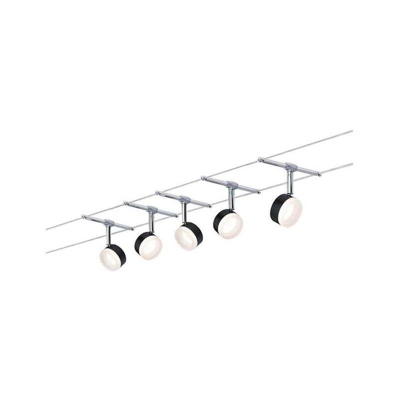 CorDuo LED Seilsystem Clear Basis-Set Schwarz, Chrom