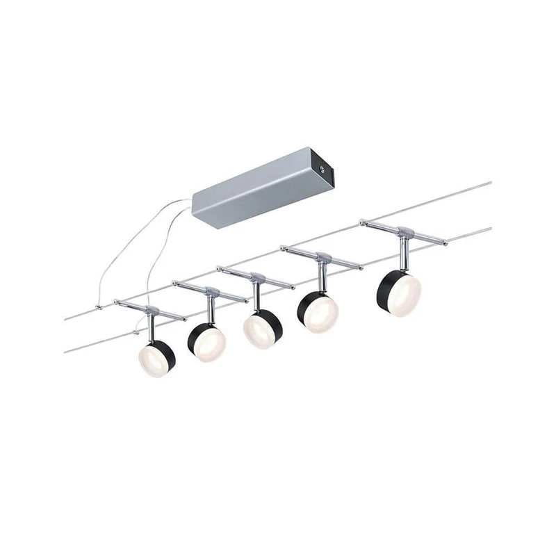 CorDuo LED Seilsystem Clear Basis-Set Schwarz, Chrom