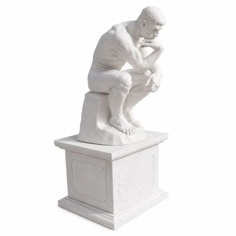 Casa Padrino Jugendstil Garten Marmor Skulptur mit Marmor Sockel Weiß H. 165 cm - Garten Deko Figur