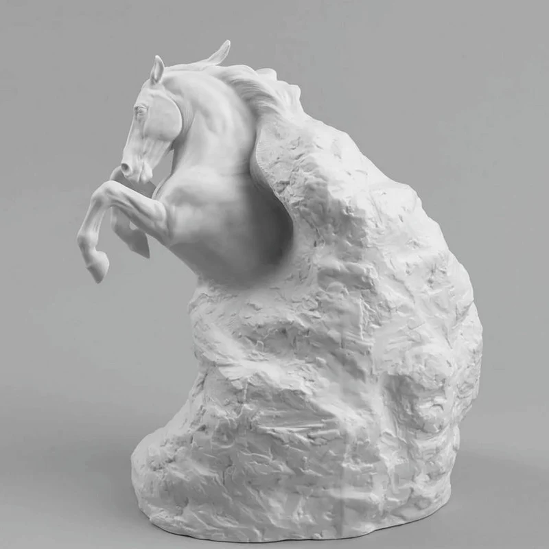 Casa Padrino Luxus Deko Porzellan Skulptur Geisterpferd H. 50 cm - Handgefertigt