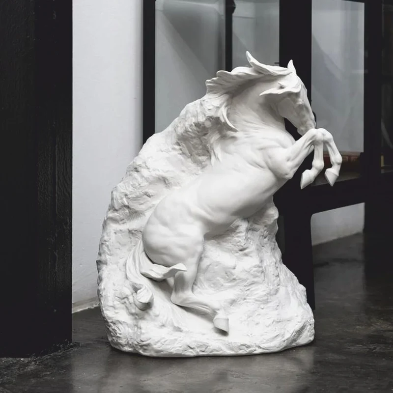 Casa Padrino Luxus Deko Porzellan Skulptur Geisterpferd H. 50 cm - Handgefertigt