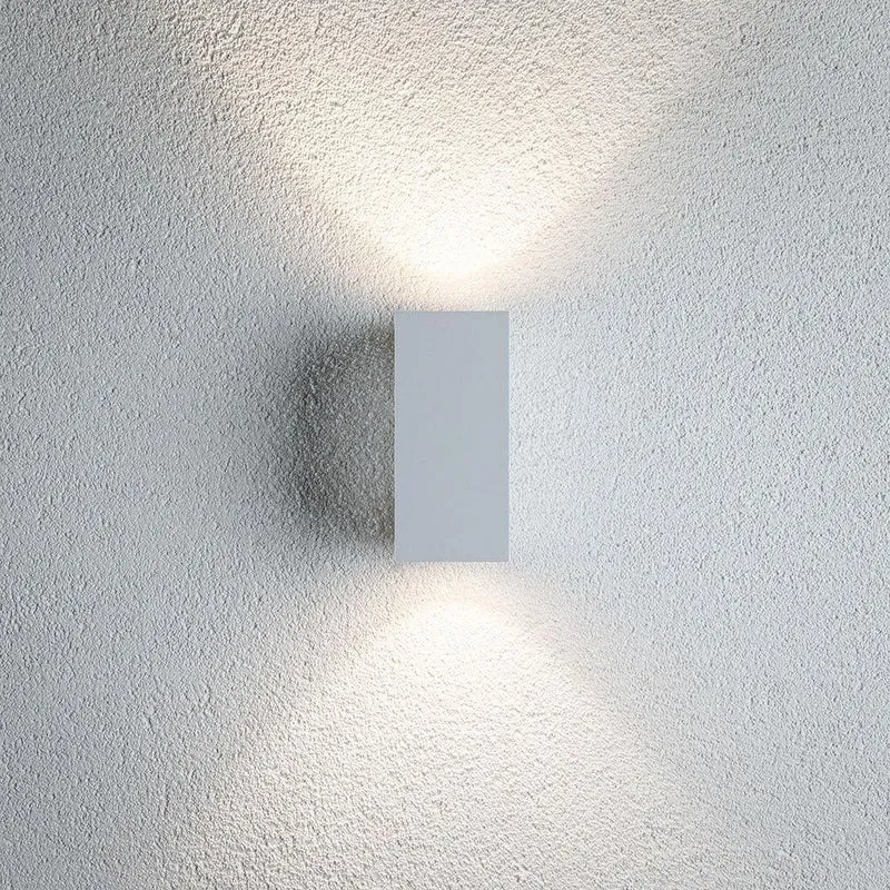 LED Außen Wandleuchte Flame Metall Weiß