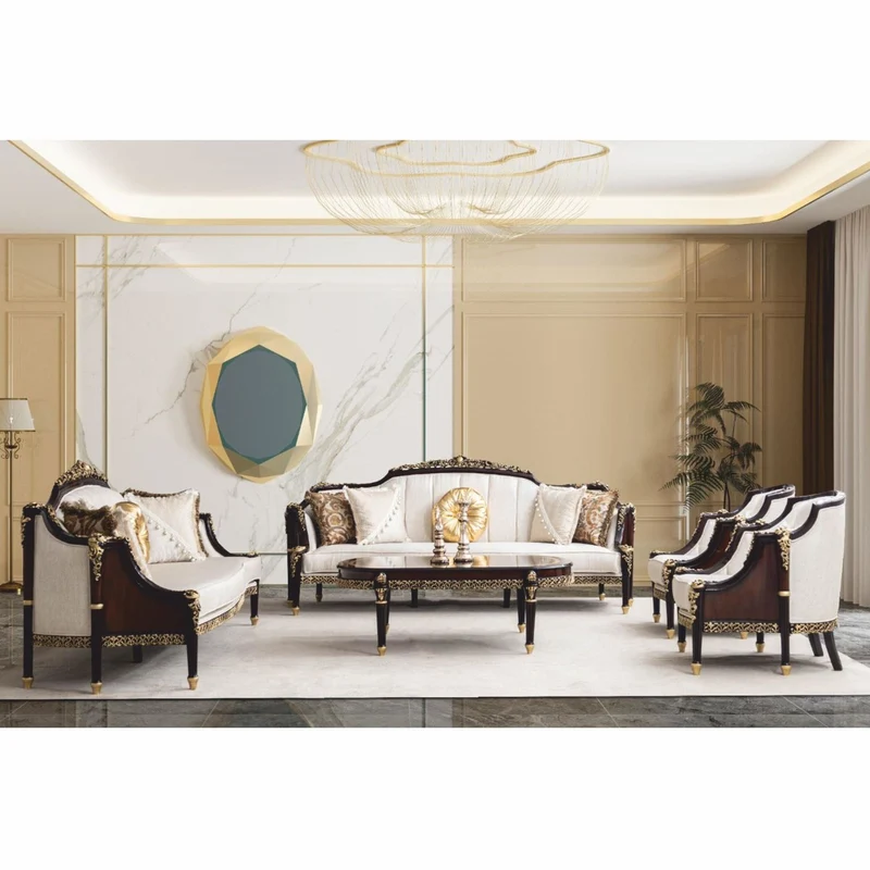 Casa Padrino Luxus Barock Couchtisch Dunkelbraun / Gold 138 cm - Barock Möbel