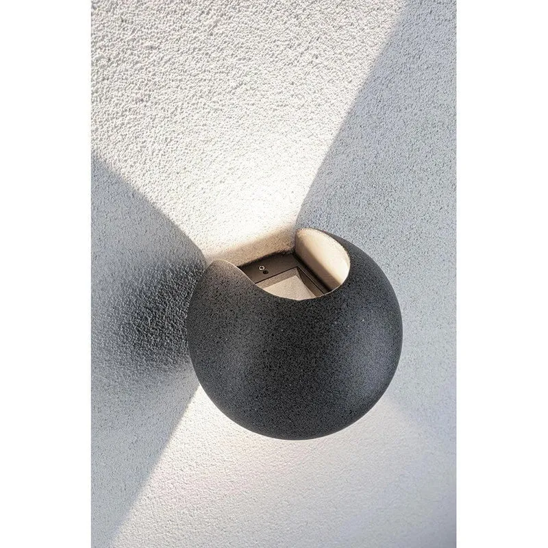 LED Außen Wandleuchte Concrea Schwarzer Sandstein Beton IP65
