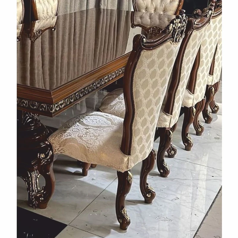 Casa Padrino Luxus Barock Esszimmer Stuhl Gold / Braun / Gold - Barock Möbel