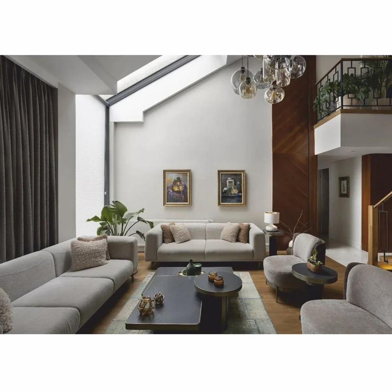 Casa Padrino Luxus Sofa Grau / Messing 240 cm - Wohnzimmer & Hotel Interior