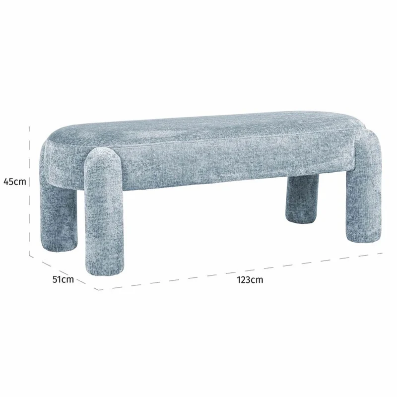 Casa Padrino Luxus Sitzbank Hellblau 123 cm - Wohnzimmer & Hotel Möbel