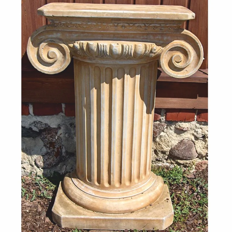 Casa Padrino Barock Halbsäule Beige H. 77 cm - Barockstil Garten Deko