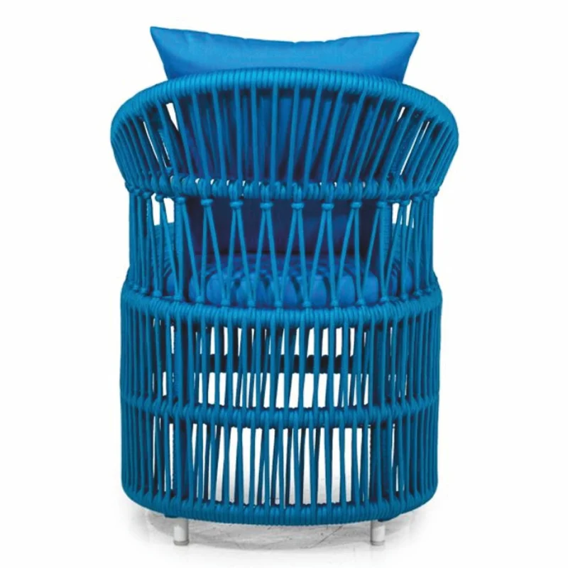 Casa Padrino Luxus Gartenstuhl mit Armlehnen Blau H. 82 cm - Garten & Terrassen Möbel
