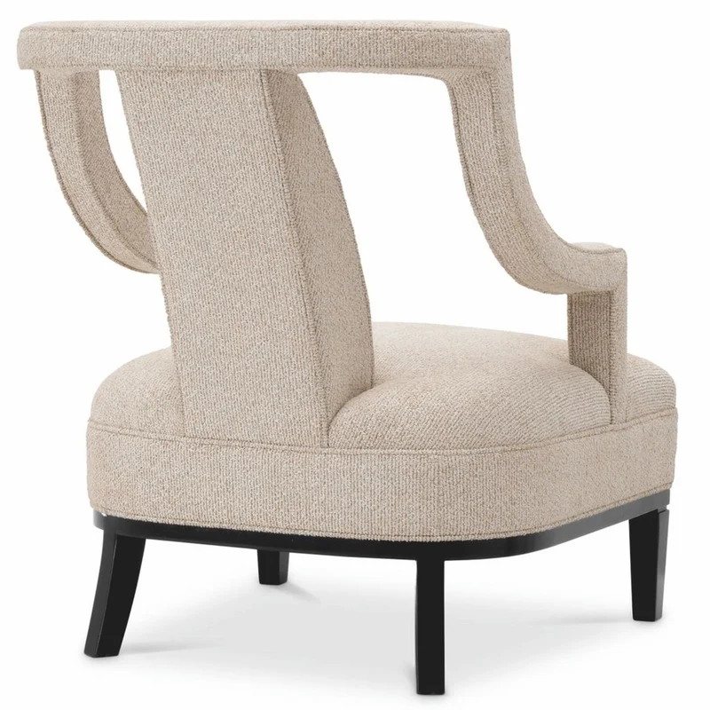 Casa Padrino Luxus Wohnzimmer & Hotel Sessel Beige / Schwarz 67 cm - Luxus Möbel