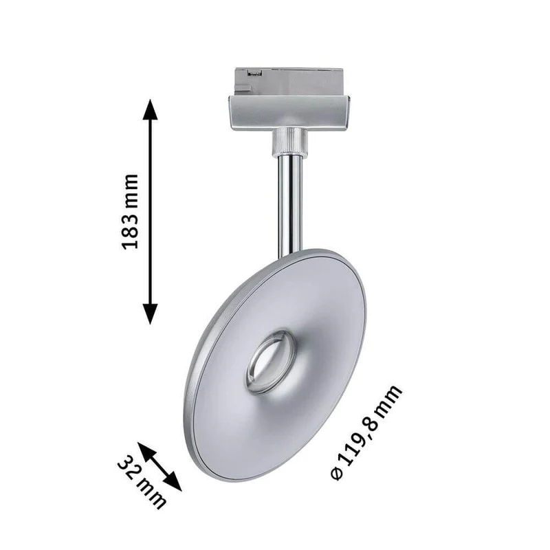 U-Rail LED Schienenspot Sphere Einzelspot Chrom-Matt Dimmbar