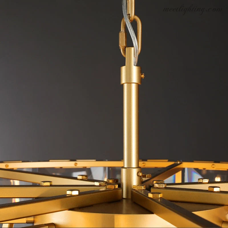 Ronde Kristallen Kroonluchter 150cm – 14 Lichtpunten Glas Hangverlichting voor Eetkamer Woonkamer en Entree | Sansoti