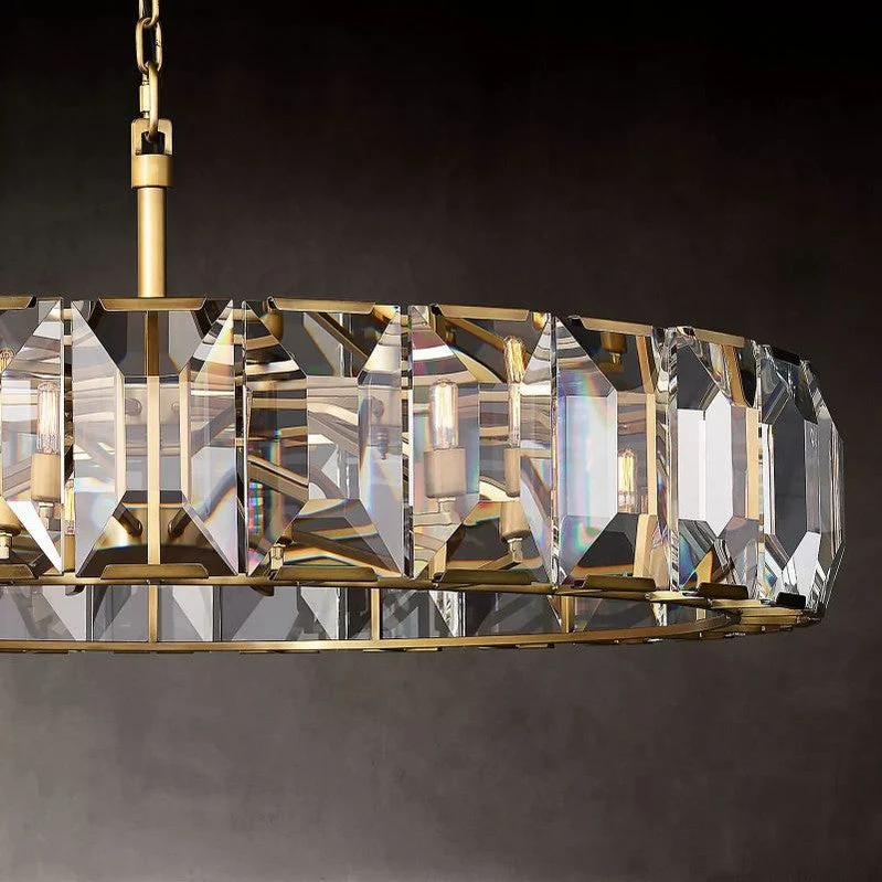 Ronde Kristallen Kroonluchter 150cm – 14 Lichtpunten Glas Hangverlichting voor Eetkamer Woonkamer en Entree | Sansoti
