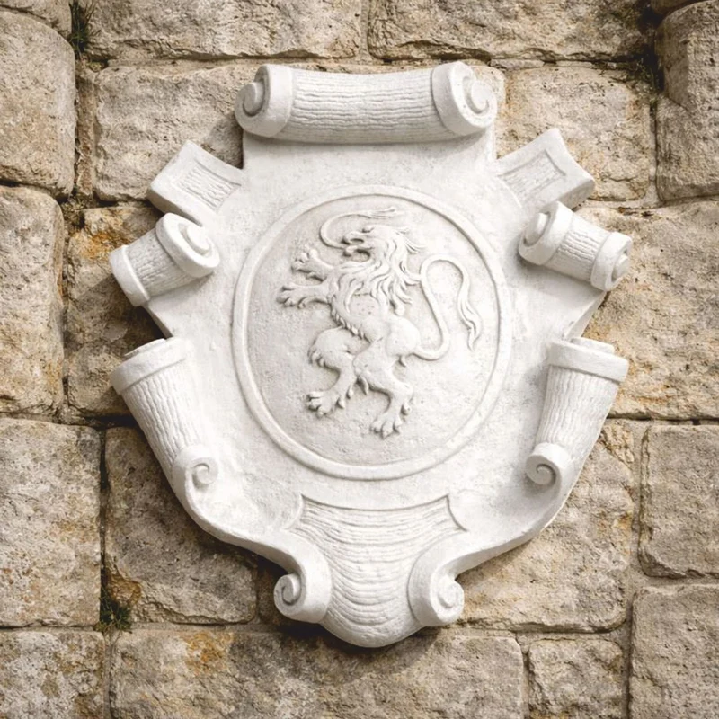 Casa Padrino Luxus Barock Wandrelief Wappen Weiß H. 69 cm - Made in Italy