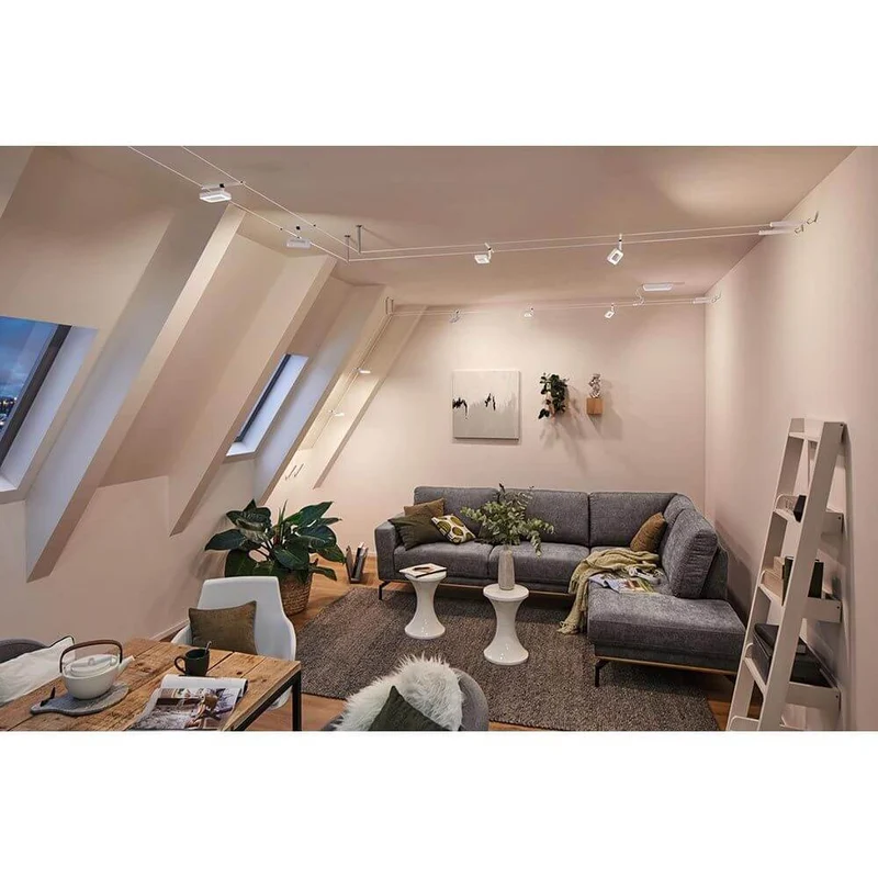 CorDuo LED Seilsystem Frame Einzelspot Weiß-Matt, Chrom