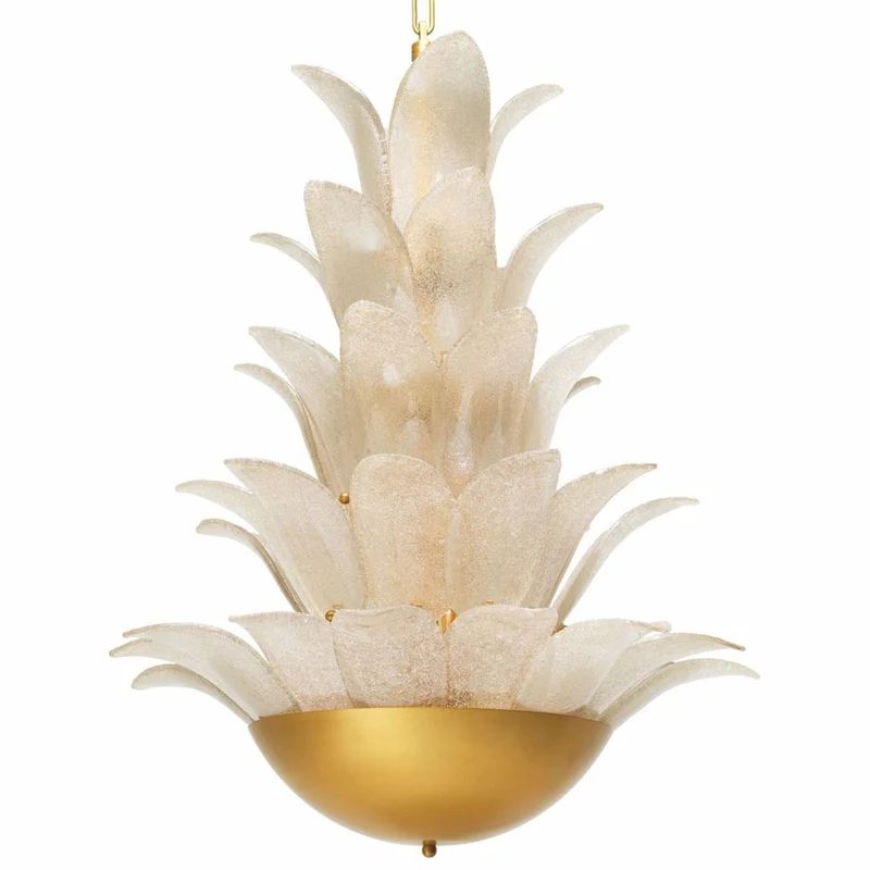 Casa Padrino Luxus Kronleuchter Antik Messing / Hellgrau H. 75,5 cm - Luxus Qualität