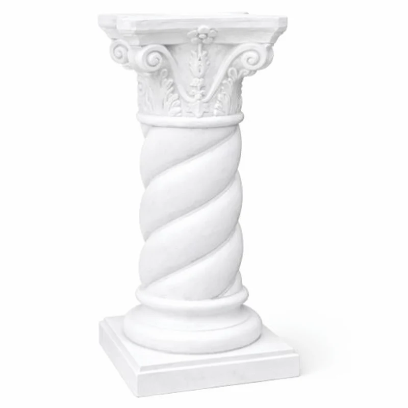 Casa Padrino Barock Garten Deko Säule Weiß H. 70 cm - Barockstil Garten Deko