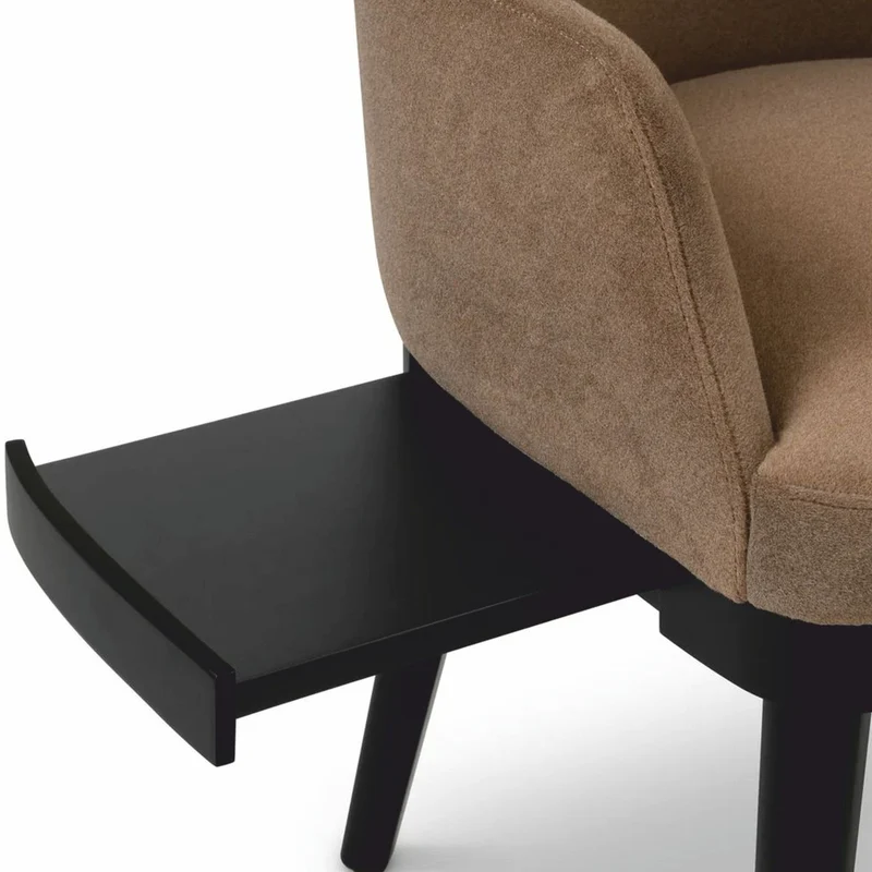 Casa Padrino Luxus Esszimmerstuhl mit Armlehnen Braun / Schwarz H. 79 cm