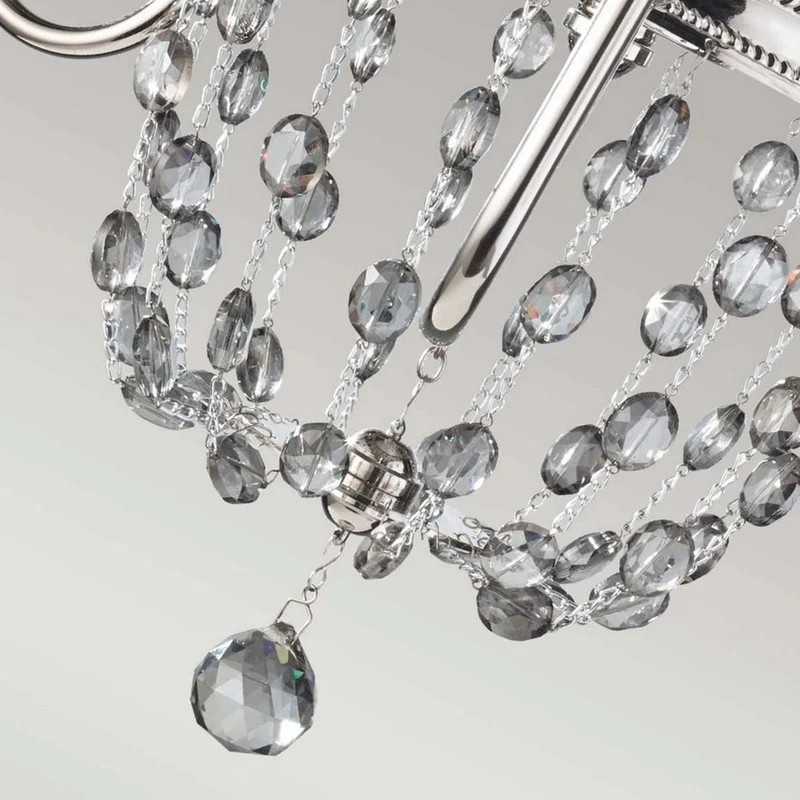 Casa Padrino Barock Kristall Kronleuchter Silber Ø 47 x H. 50,2 cm - Barock Leuchten