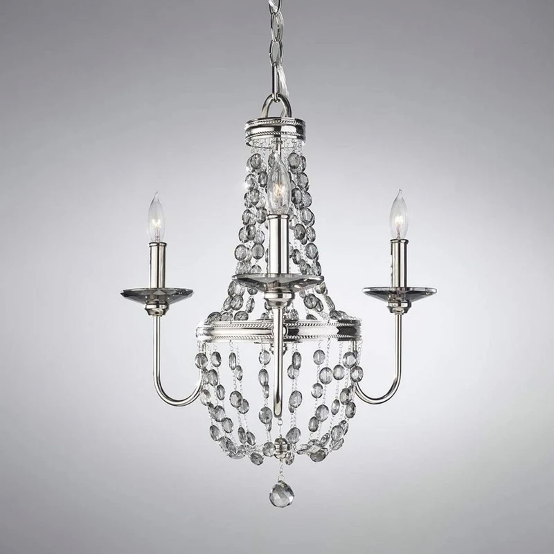 Casa Padrino Barock Kristall Kronleuchter Silber Ø 47 x H. 50,2 cm - Barock Leuchten