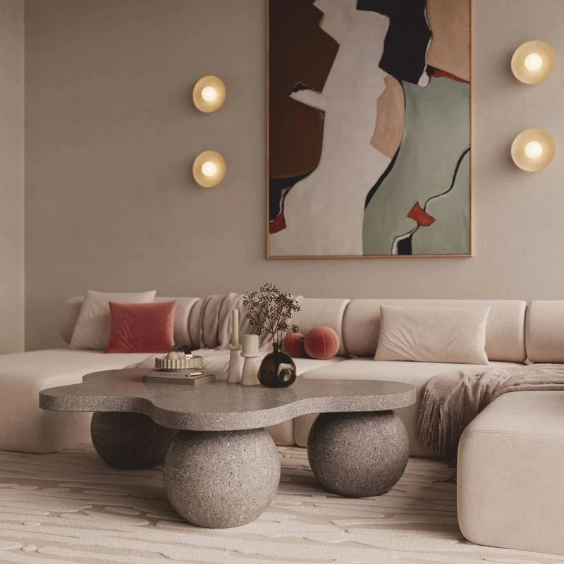 Casa Padrino Luxus Beton Couchtisch Grau 140 cm - Wohnzimmer & Garten Möbel