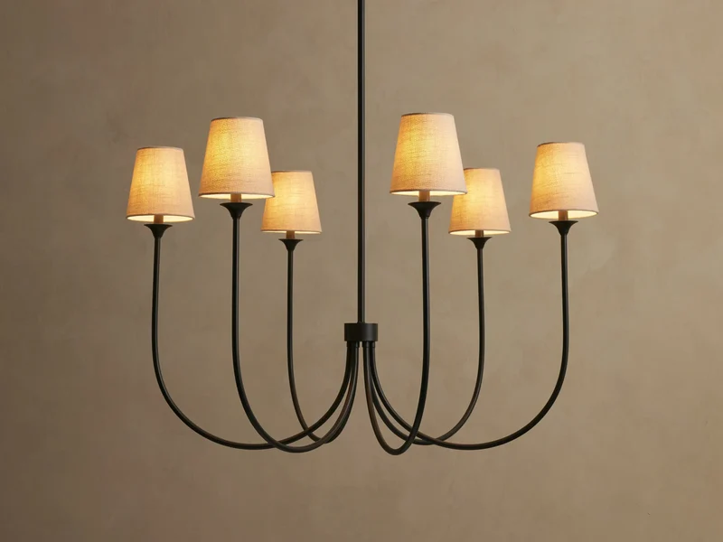 Ronde Kroonluchter Metaal met Kappen 42-68cm Messing Brons Klassiek Modern Hanglamp voor Eetkamer Woonkamer | Sansoti