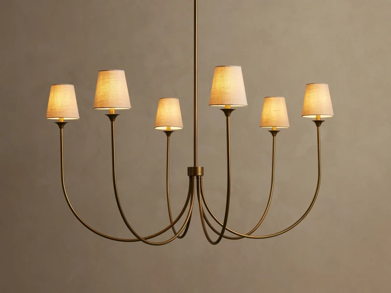 Ronde Kroonluchter Metaal met Kappen 42-68cm Messing Brons Klassiek Modern Hanglamp voor Eetkamer Woonkamer | Sansoti
