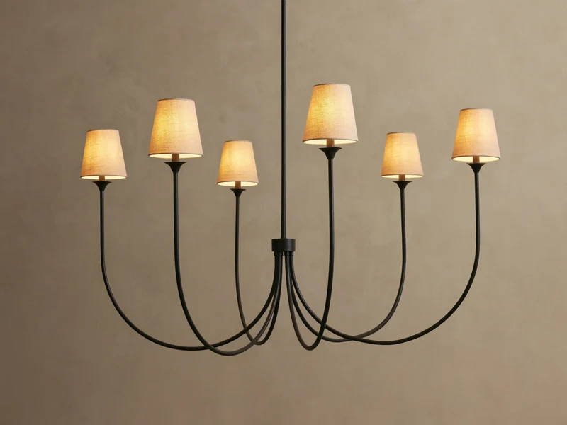 Ronde Kroonluchter Metaal met Kappen 42-68cm Messing Brons Klassiek Modern Hanglamp voor Eetkamer Woonkamer | Sansoti
