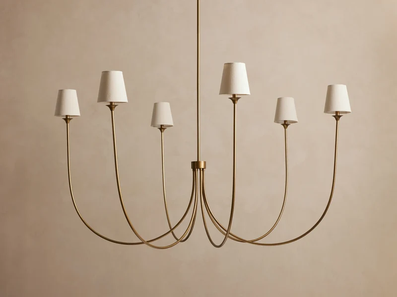 Ronde Kroonluchter Metaal met Kappen 42-68cm Messing Brons Klassiek Modern Hanglamp voor Eetkamer Woonkamer | Sansoti