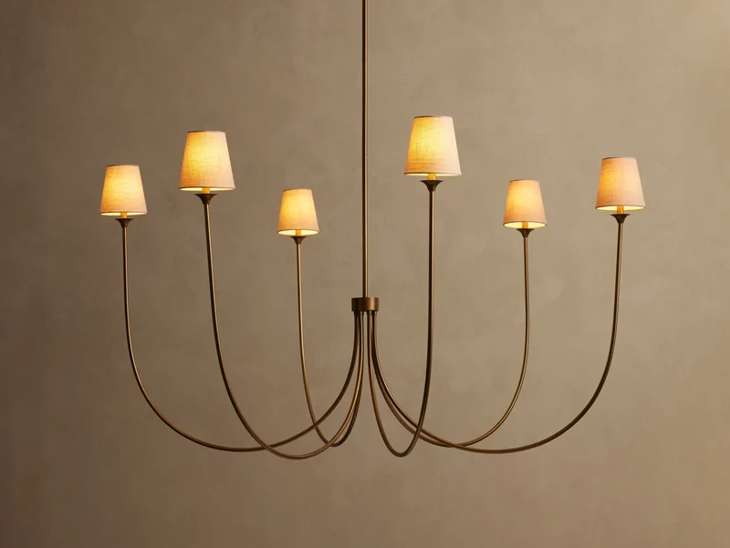 Ronde Kroonluchter Metaal met Kappen 42-68cm Messing Brons Klassiek Modern Hanglamp voor Eetkamer Woonkamer | Sansoti