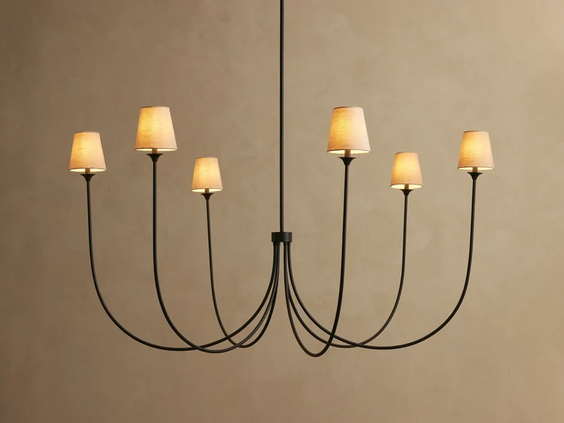 Ronde Kroonluchter Metaal met Kappen 42-68cm Messing Brons Klassiek Modern Hanglamp voor Eetkamer Woonkamer | Sansoti