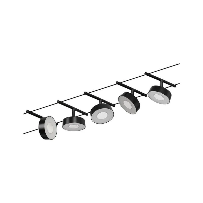 CorDuo LED Seilsystem Circle Basis-Set Schwarz-Matt, Chrom