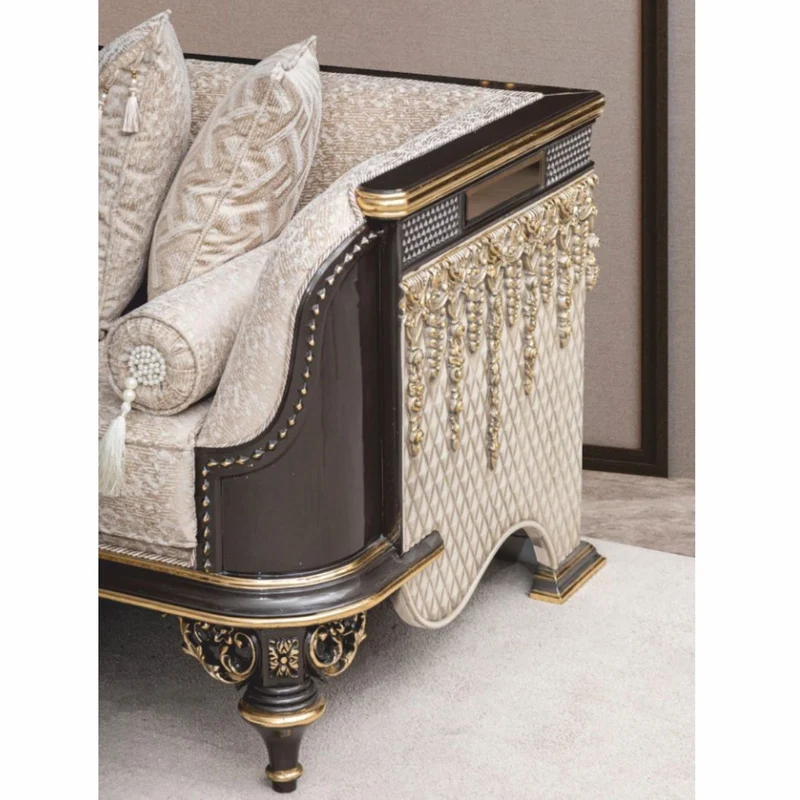 Casa Padrino Luxus Barock Wohnzimmer Set Beige / Braun / Gold - Barock Möbel