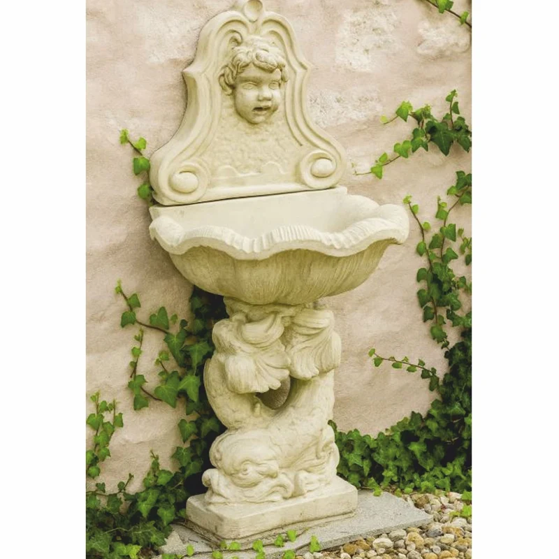 Casa Padrino Jugendstil Wandbrunnen Beige H. 125 cm - Barock & Jugendstil Garten Deko