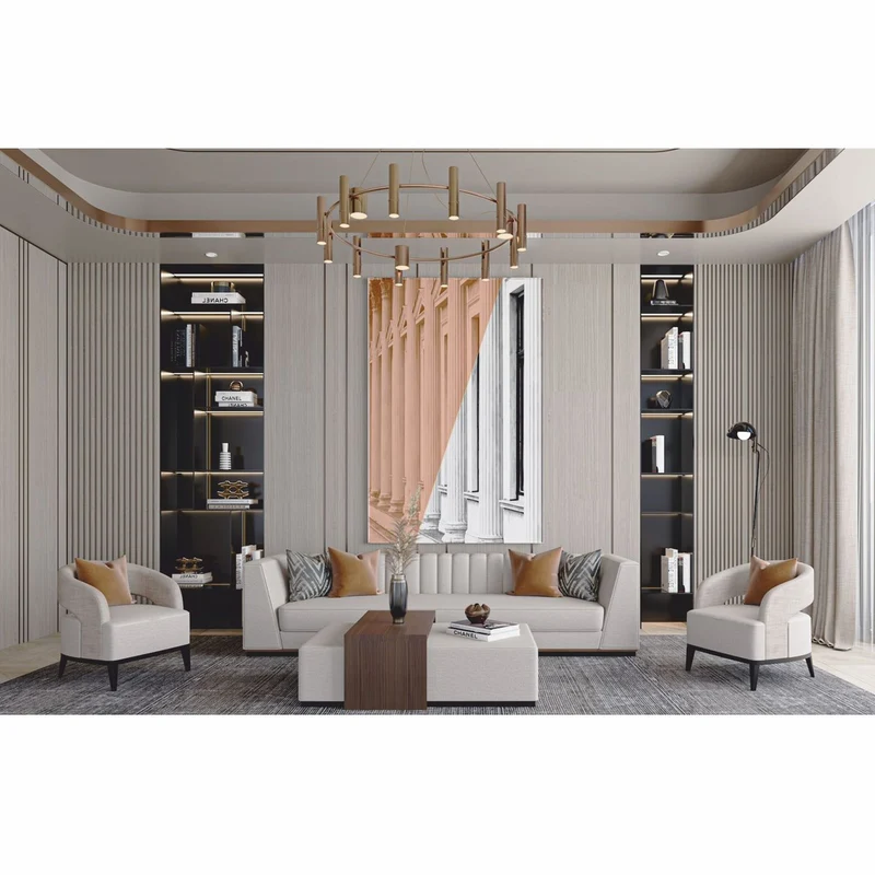 Casa Padrino Luxus Wohzimmer & Hotel Sofa Hellgrau / Braun / Schwarz 240 cm - Luxus Möbel