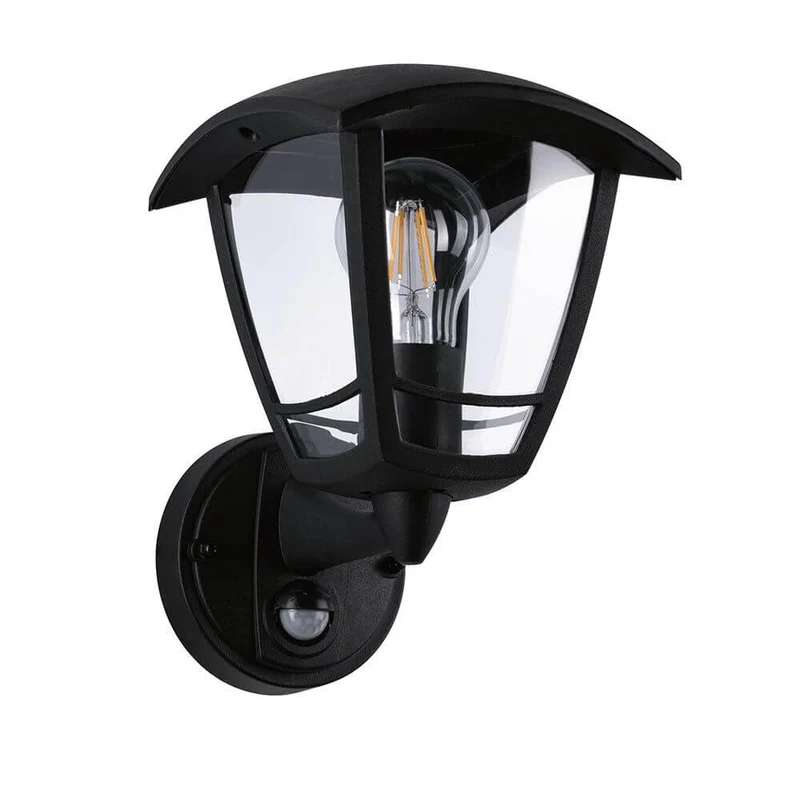 Außenwandleuchte Classic Curved mit Sensor Schwarz