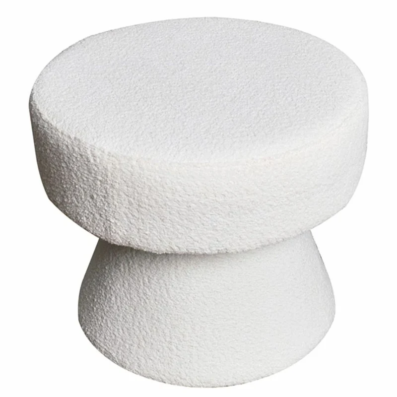 Casa Padrino Hocker Weiß Ø 52 x H. 46 cm - Runder Wohnzimmer Sitzhocker
