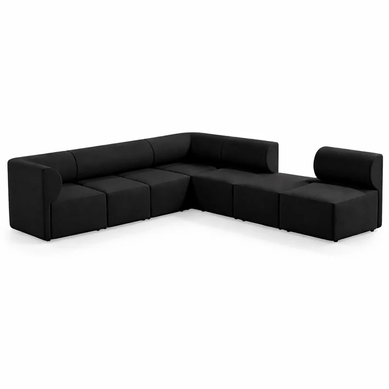Casa Padrino Luxus Ecksofa Schwarz 360 x 360 cm - Modulares Wohnzimmer Sofa