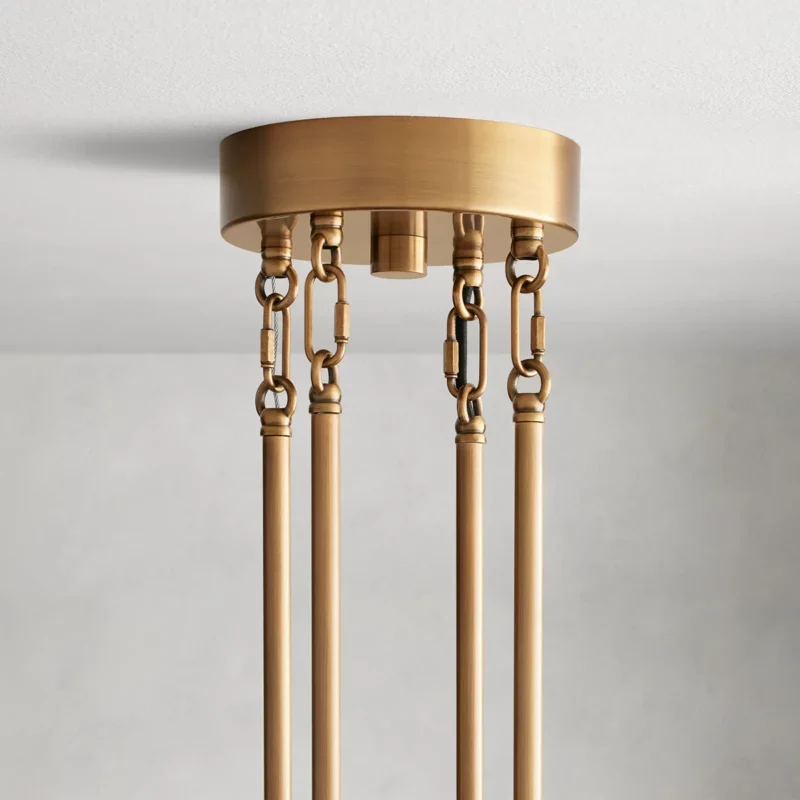 Ronde Kroonluchter Geribbeld Glas Stalen Frame 38-60cm Hanglamp Meerlichts Eetkamer Trap Balzaal Woonkamer | Sansoti