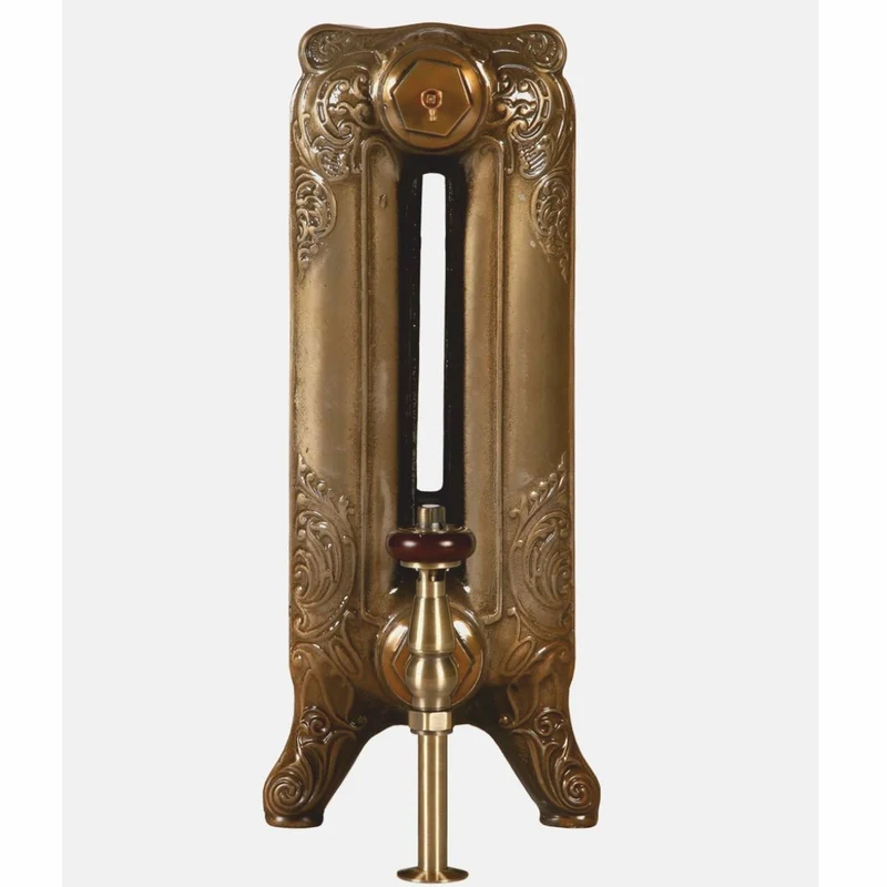 Casa Padrino Barock Gusseisen Heizkörper Braun / Messing 50 cm - Vintage Heizung