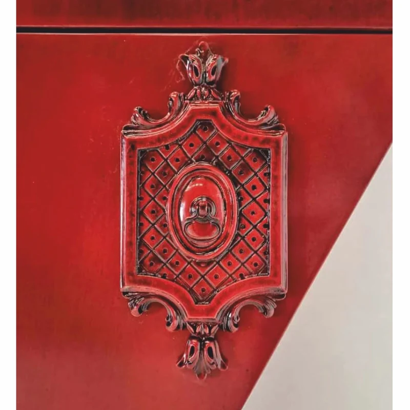 Casa Padrino Luxus Barock Schrank in Herzform Rot / Bunt H. 155 cm - Barock Möbel